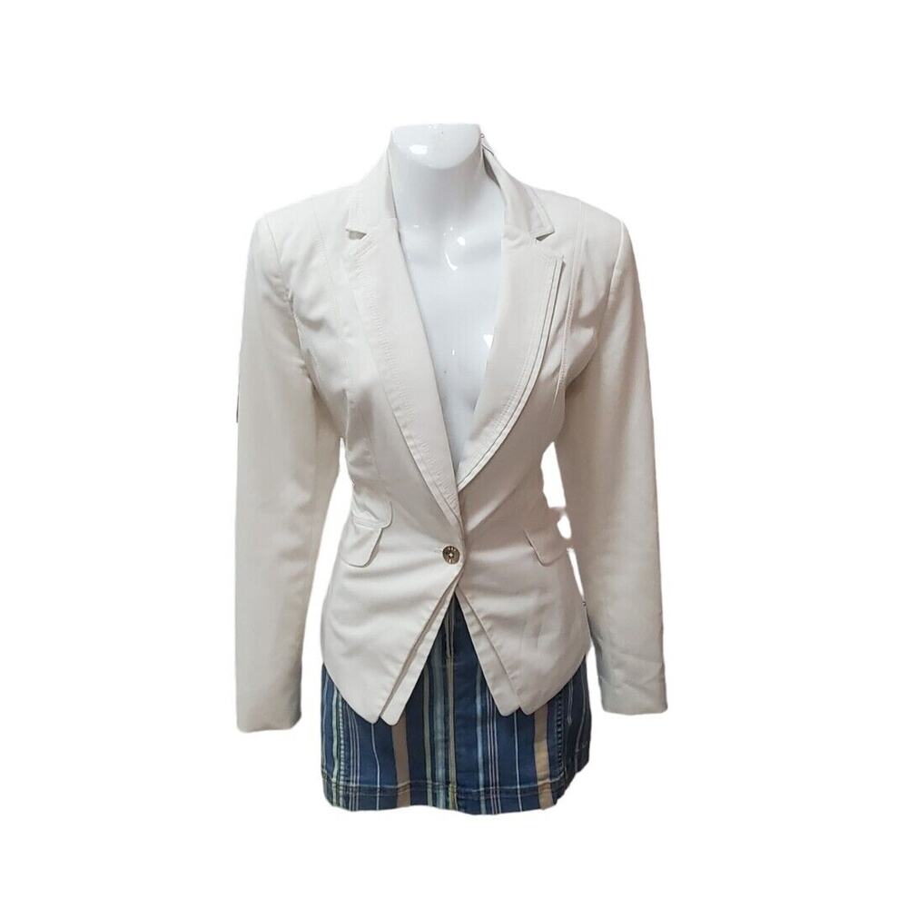 WHBM White House Black Market Blazer Jacket Off White Ivory Sz 4